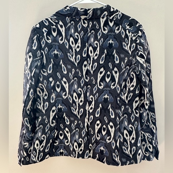 Rag & Bone Vibrant Blue & White Ikat Blazer Size 10 - Picture 8 of 9